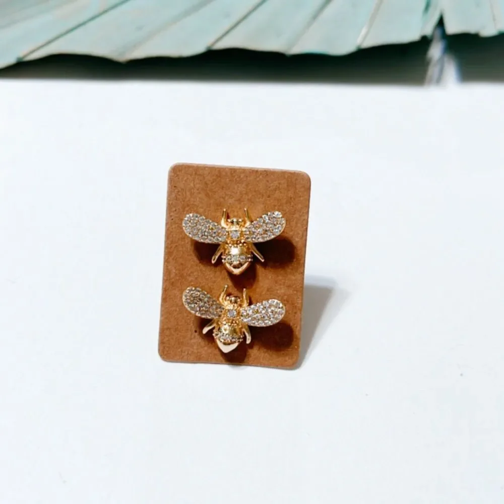 Bees stud earrings #168 - Picture 2 of 4